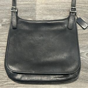 Coach Black Soft Leather Saddle Bag
